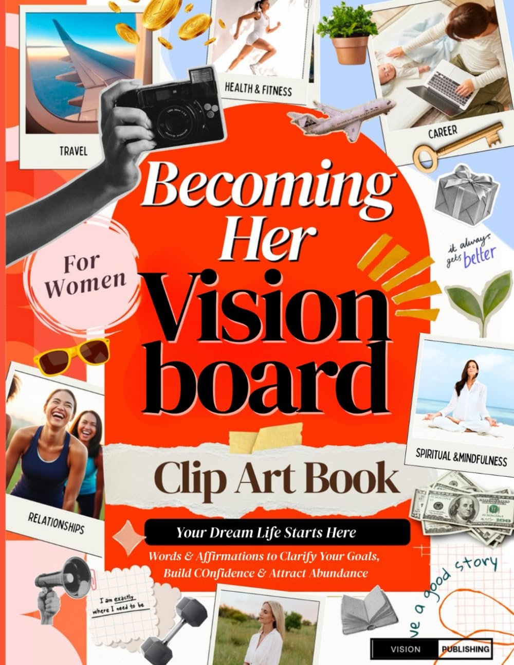 Becoming Her vision board clipart book cover
